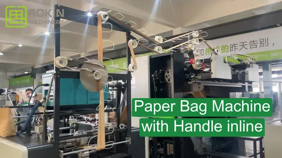 Macchina per la produzione di sacchetti di carta per sacchetti di imballaggio per hamburger con albero ad aria di marca Rokin